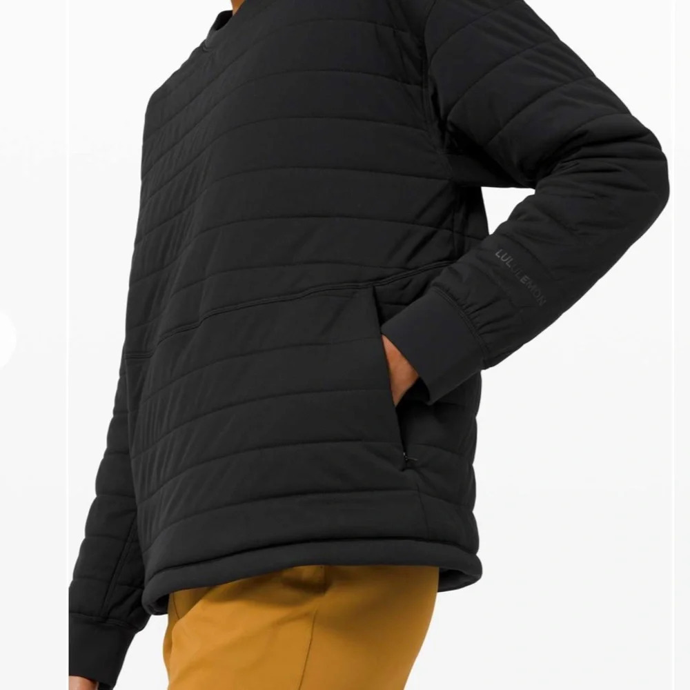 Lululemon Dynamic Movement Crew Black Quilted Pullover Sweatshirt Size 2 - Picture 3 of 9